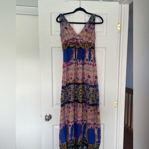 Tristan Blue and Pink Floral Maxi Dress size S